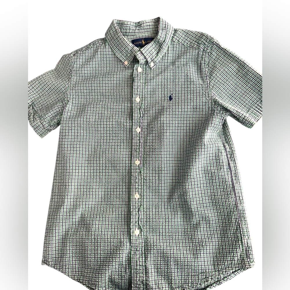 Ralph Lauren Plaid 18/20 Boys Short Sleeve Button‎ Down Shirt XL